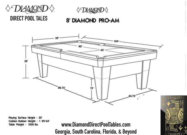 In-Store Purchase Only Product – Diamond Direct Pool Tables